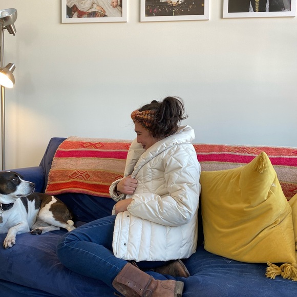 Larry Levine off-white down winter coat - Picture 4 of 6